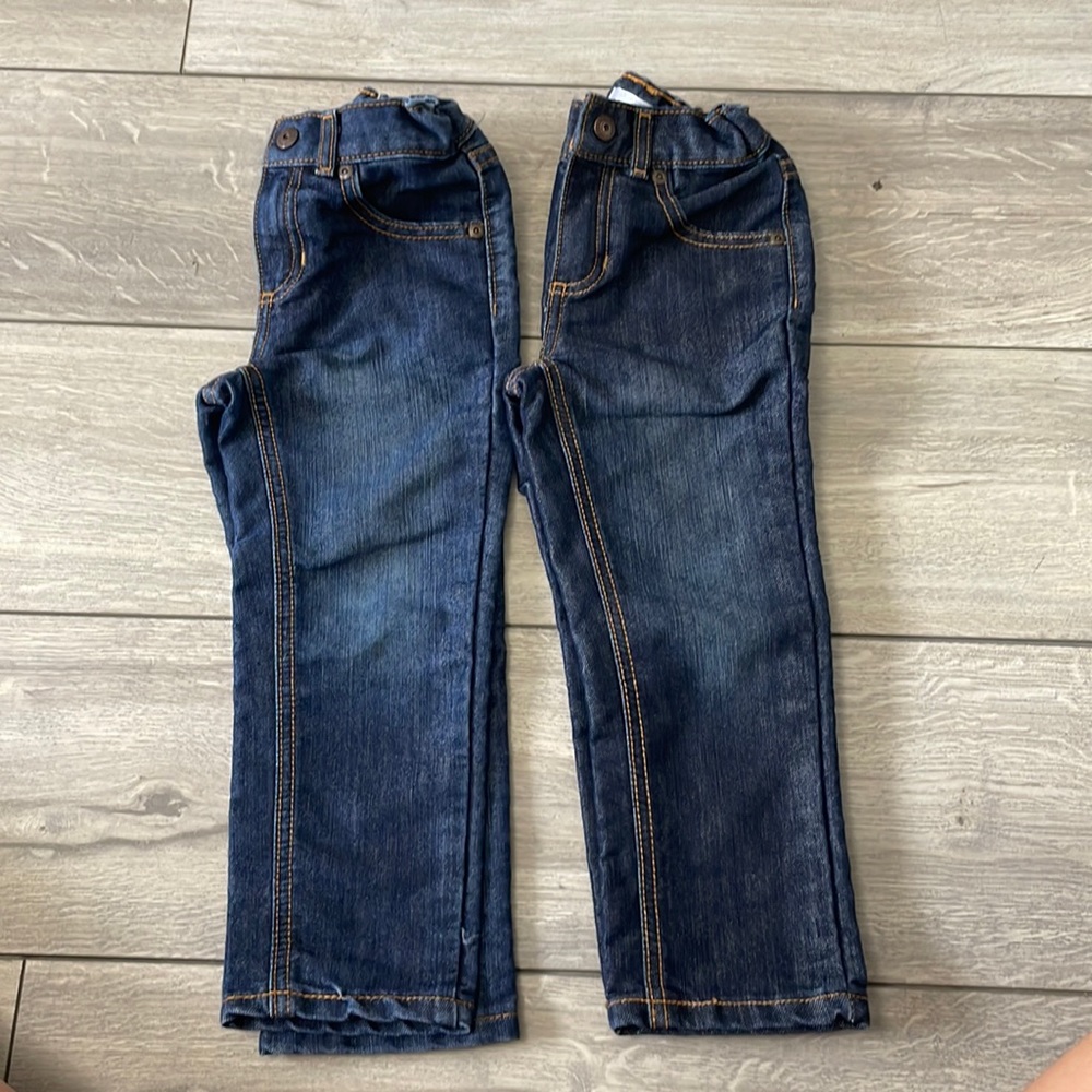 Boys Dark Denim Jumping Beans Jeans with Adjustable Waist 4T - 2 Pairs Available